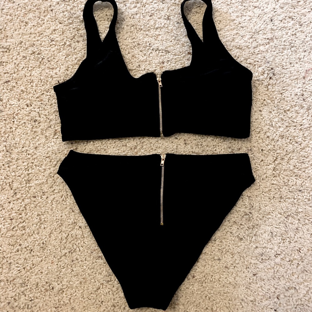 Black bikini with zipper